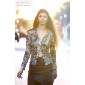 Sheer polyester & metallic blouse Juniors 3/5